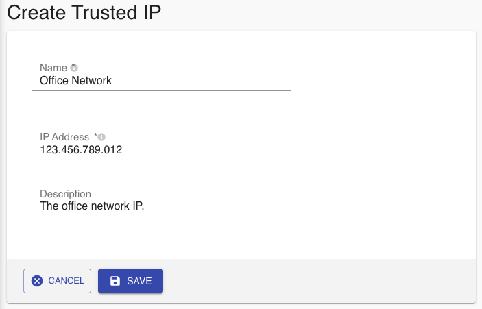 Create Trusted IP